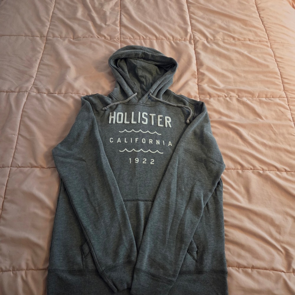 Hollister California 1922 Gray Pullover Hoodie Mens Large Graphic Sweatshirt